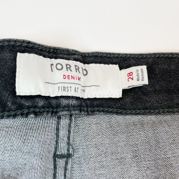 Torrid Denim Shorts Black Distressed Raw Hem 28 - Picture 5 of 7